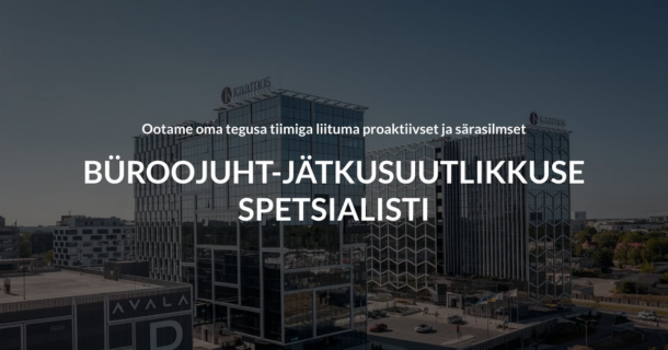 BÜROOJUHT-JÄTKUSUUTLIKKUSE SPETSIALIST