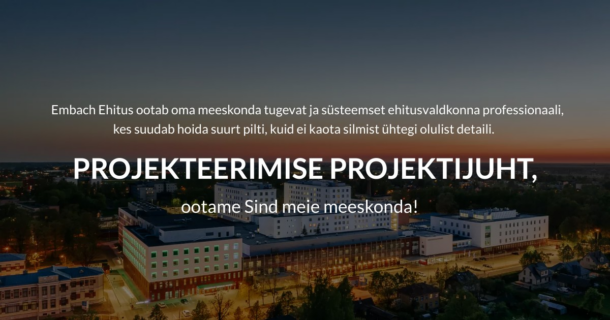EMBACH EHITUS – PROJEKTEERIMISE PROJEKTIJUHT